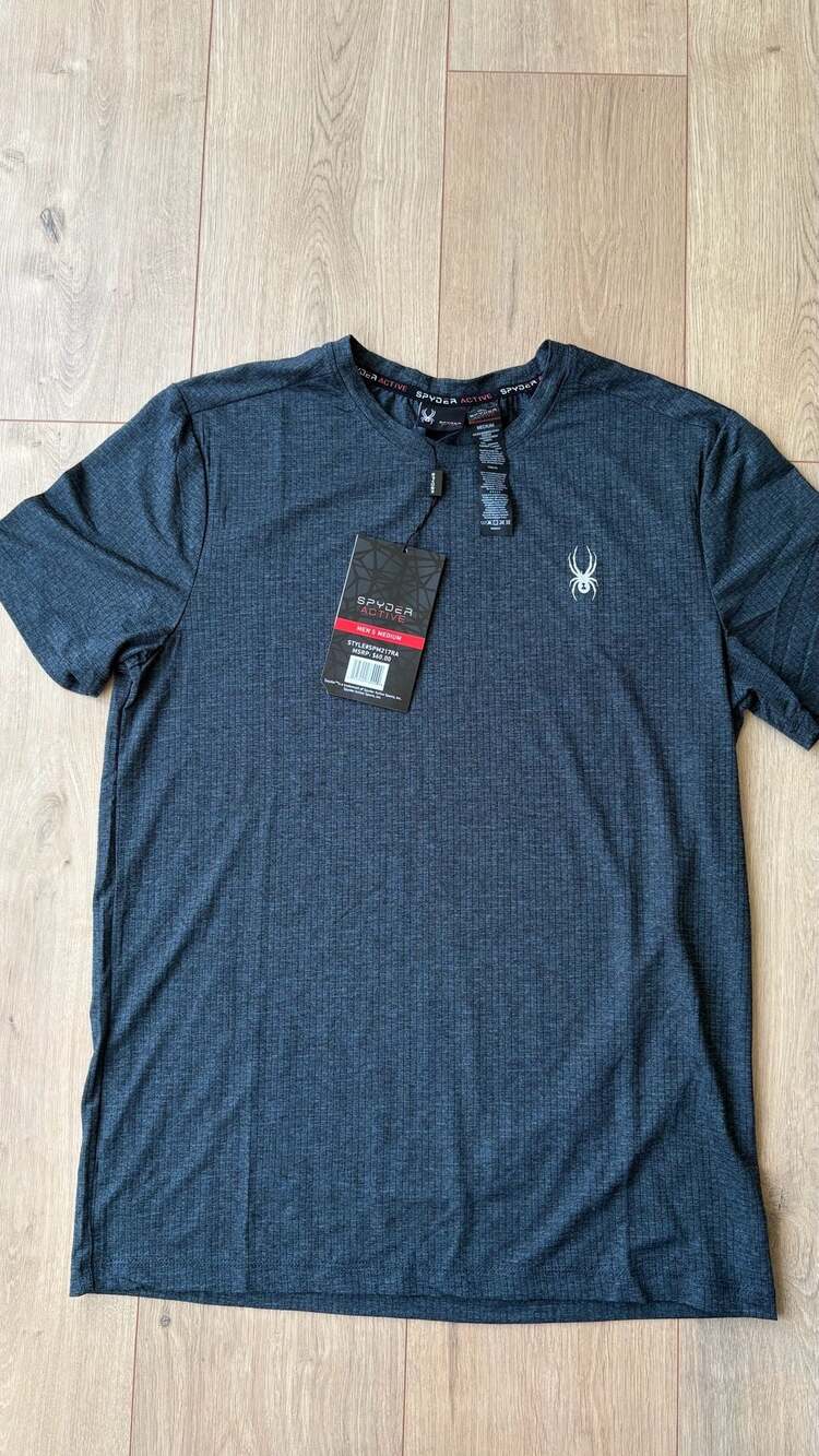 Spyder Active T-Shirt Size Medium Gray Short Sleeve Athletic Top